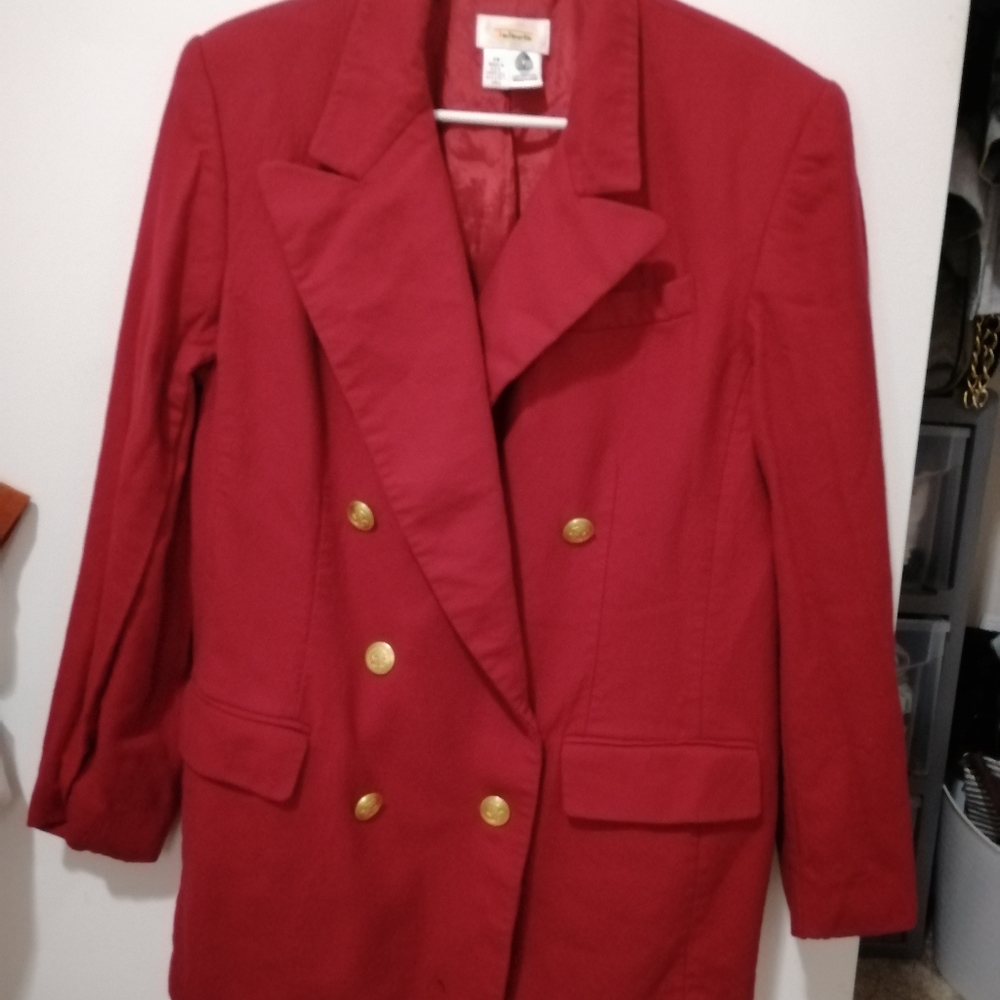 Talbots vintage red double breasted blazer